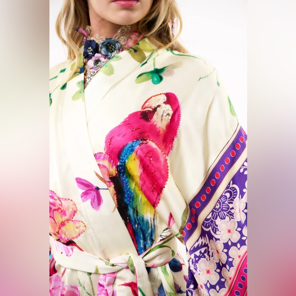 Aratta Tropical Mood Hand-Beaded Kimono/Topper - Picture 9 of 15